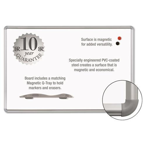Magne-Rite Magnetic Dry Erase Board, 72 x 48, White Surface, Silver Aluminum Frame. Picture 1