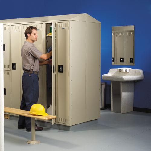 Double Tier Locker, Single Stack, 12w x 18d x 72h, Sand. Picture 2