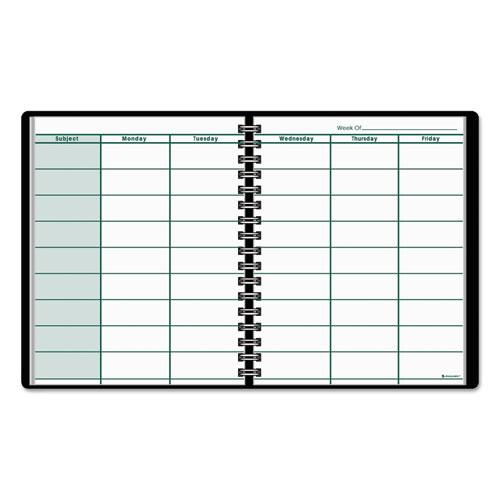 Undated Teacher's Planner, Weekly, Two-Page Spread (Nine Classes), 10.88 x 8.25, Black Cover. Picture 2