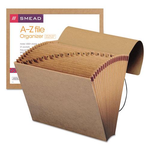 Indexed Expanding Kraft Files, 21 Sections, Elastic Cord Closure, 1/21-Cut Tabs, Letter Size, Kraft. Picture 4