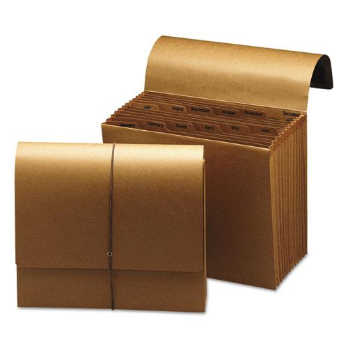 Indexed Expanding Kraft Files, 12 Sections, Elastic Cord Closure, 1/12-Cut Tabs, Letter Size, Kraft. Picture 4