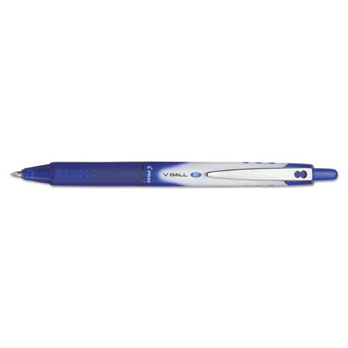 VBall RT Liquid Ink Roller Ball Pen, Retractable, Extra-Fine 0.5 mm, Blue Ink, Blue/White Barrel. Picture 3