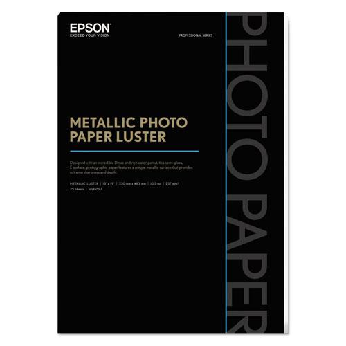 Professional Media Metallic Luster Photo Paper, 5.5 mil, 13 x 19, White, 25/Pack. Picture 1
