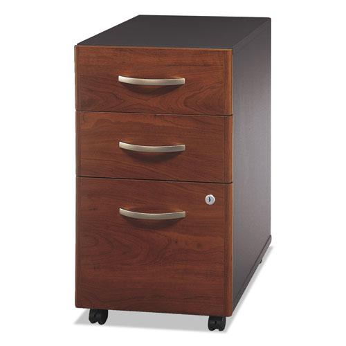 Series C Mobile Pedestal File, Left/Right, 3-Drawers: Box/Box/File, Legal/Letter/A4/A5, Cherry/Gray, 15.75" x 20.25" x 27.88". Picture 2