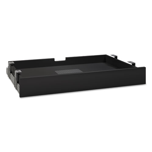 Multi-Purpose Drawer with Drop Front, Metal, 27.13w x 17.38d x 3.63h, Black. The main picture.