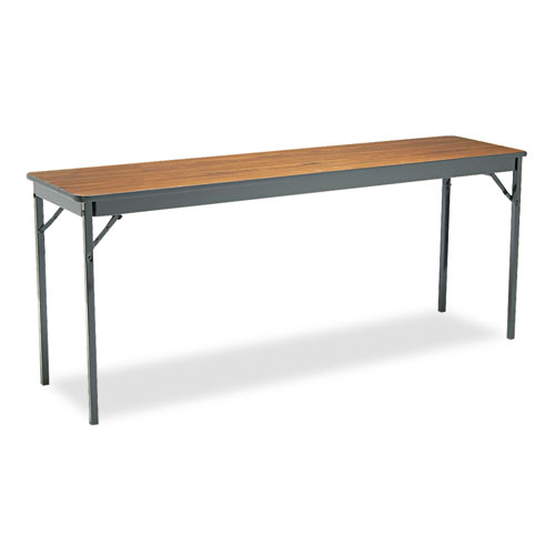 Special Size Folding Table, Rectangular, 72w x 18d x 30h, Walnut/Black. Picture 1