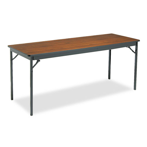 Special Size Folding Table, Rectangular, 72w x 24d x 30h, Walnut/Black. The main picture.
