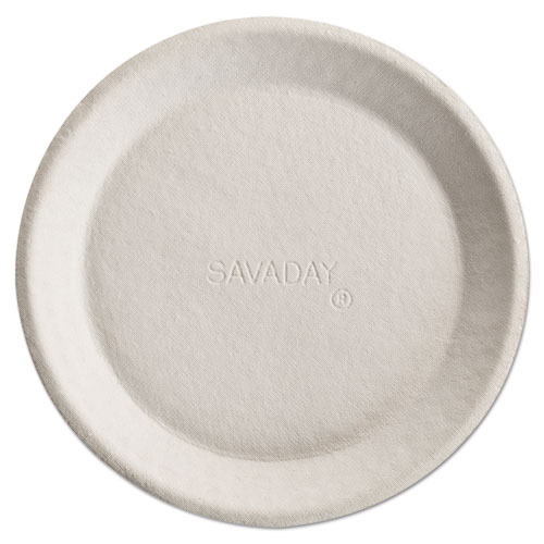 Savaday Molded Fiber Plates, 10 Inches, White, Round. Picture 1
