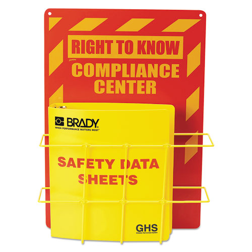 SDS Compliance Center, 14w x 4.5d x 20h, Yellow/Red. Picture 1