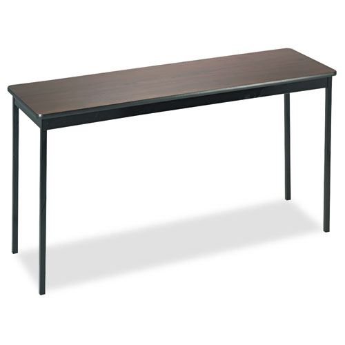 Utility Table, Rectangular, 60w x 18d x 30h, Walnut/Black. Picture 1