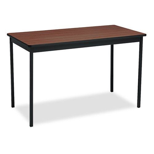Utility Table, Rectangular, 48w x 24d x 30h, Walnut/Black. Picture 1