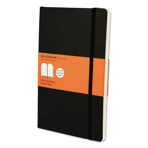 Classic Softcover Notebook, 1-Subject, Narrow Rule, Black Cover, (192) 8.25 x 5 Sheets. Picture 1