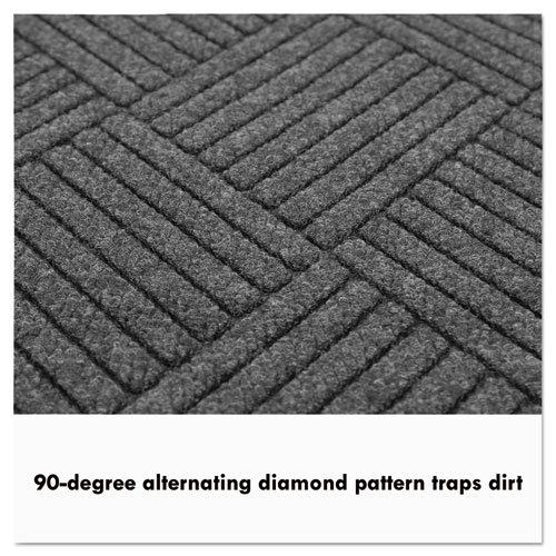 EcoGuard Diamond Floor Mat, Single Fan, 36 x 72, Charcoal. Picture 2