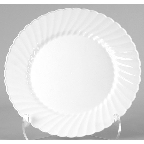 Classicware Plastic Plates, 6" Dia. White, 12/Bag, 15 Bag/Carton. Picture 1
