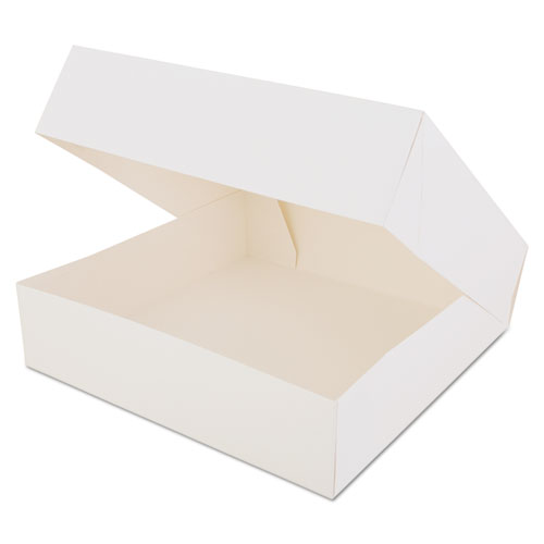 Window Bakery Boxes, White, Paperboard, 10 x 10 x 2 1/2, 200/Carton. Picture 1