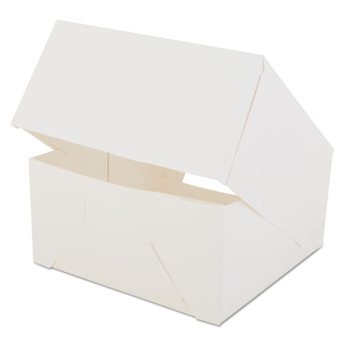 Window Bakery Boxes, White, Paperboard, 8 x 8 x 4, 150/Carton. Picture 1