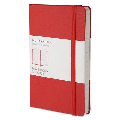 Hard Cover Notebook, 1-Subject, Narrow Rule, Red Cover, (192) 5.5 x 3.5 Sheets. Picture 1