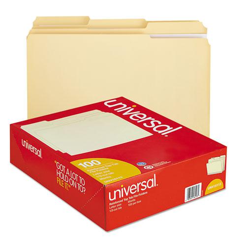 Double-Ply Top Tab Manila File Folders, 1/3-Cut Tabs: Assorted, Letter Size, 0.75" Expansion, Manila, 100/Box. Picture 4