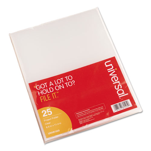 Project Folders, Letter Size, Clear, 25/Pack. The main picture.