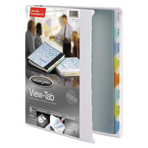 View-Tab Presentation Round Ring View Binder With Tabs, 3 Rings, 1" Capacity, 11 x 8.5, White. Picture 2