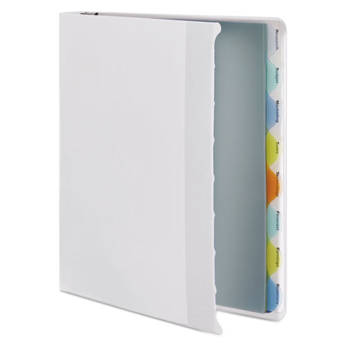 View-Tab Presentation Round Ring View Binder With Tabs, 3 Rings, 1" Capacity, 11 x 8.5, White. Picture 4