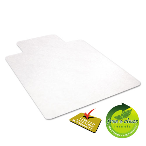 EconoMat All Day Use Chair Mat for Hard Floors, Flat Packed, 36 x 48, Lipped, Clear. Picture 4