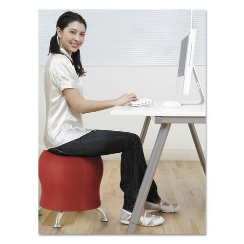 Zenergy Ball Chair, Backless, Supports Up to 250 lb, Crimson Fabric Seat, Silver Base. Picture 2