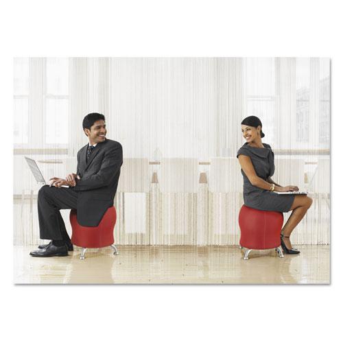 Zenergy Ball Chair, Backless, Supports Up to 250 lb, Crimson Fabric Seat, Silver Base. Picture 3
