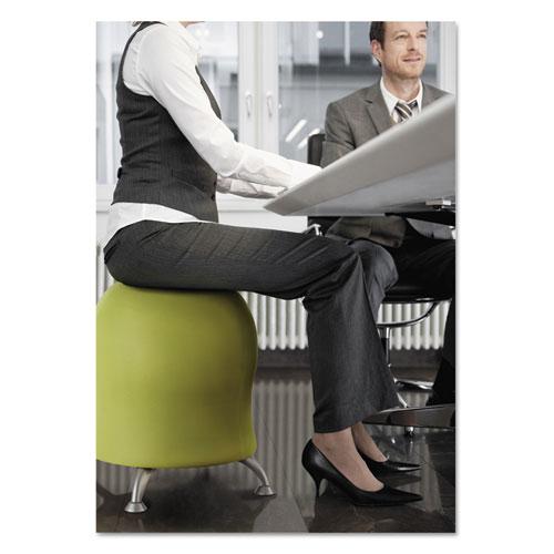 Zenergy Ball Chair, Backless, Supports Up to 250 lb, Grass Fabric Seat, Silver Base. Picture 4