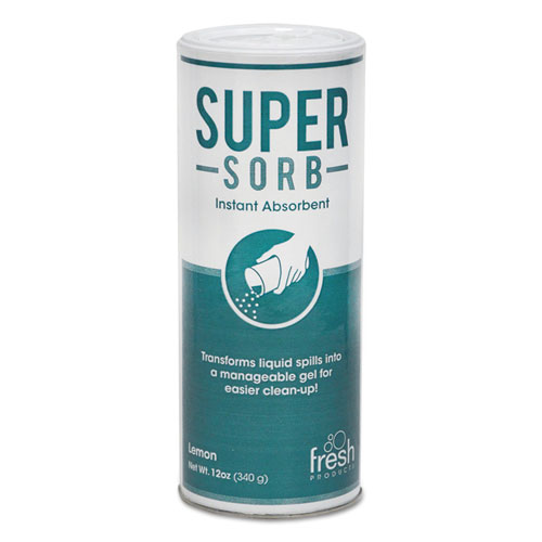 Super-Sorb Liquid Spill Absorbent, Lemon Scent, 720 oz Absorbing Volume, 12 oz Shaker Can. Picture 1