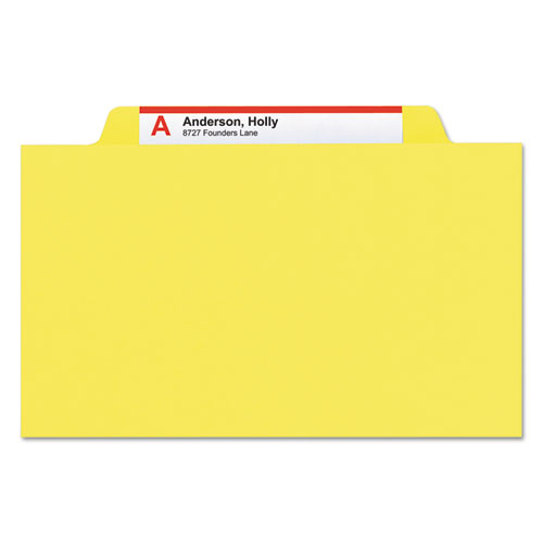 Colored Top Tab Classification Folders, 2 Dividers, Letter Size, Yellow, 10/Box. Picture 2