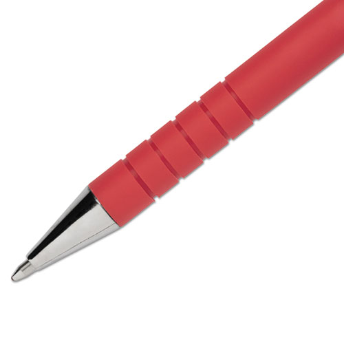 FlexGrip Ultra Recycled Ballpoint Pen, Stick, Medium 1 mm, Red Ink, Red Barrel, Dozen. Picture 4