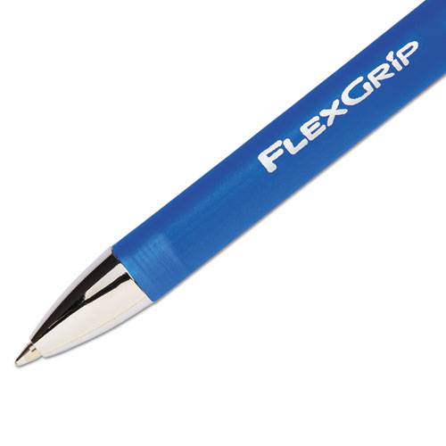 FlexGrip Elite Ballpoint Pen, Retractable, Fine 0.8 mm, Blue Ink, Blue Barrel, Dozen. Picture 3