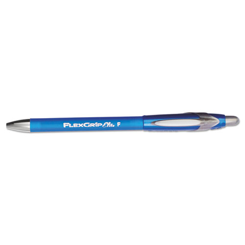 FlexGrip Elite Ballpoint Pen, Retractable, Fine 0.8 mm, Blue Ink, Blue Barrel, Dozen. Picture 1