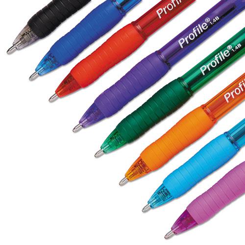 Profile Ballpoint Pen, Retractable, Bold 1.4 mm, Assorted Ink and Barrel Colors, 8/Pack. Picture 3