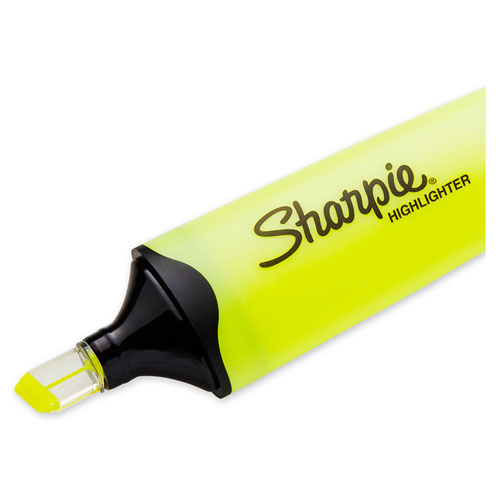 Clearview Tank-Style Highlighter, Fluorescent Yellow Ink, Chisel Tip, Yellow/Black/Clear Barrel, Dozen. Picture 2