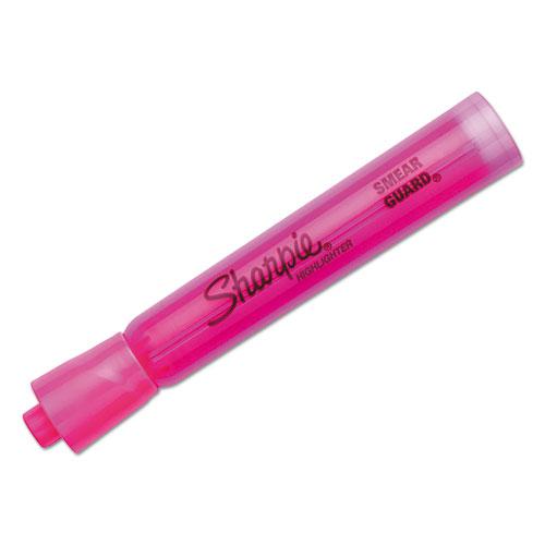 Tank Style Highlighters, Pink Ink, Chisel Tip, Pink Barrel, Dozen. Picture 1