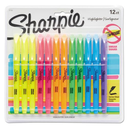 Pocket Style Highlighters, Assorted Ink Colors, Chisel Tip, Assorted Barrel Colors, Dozen. Picture 1