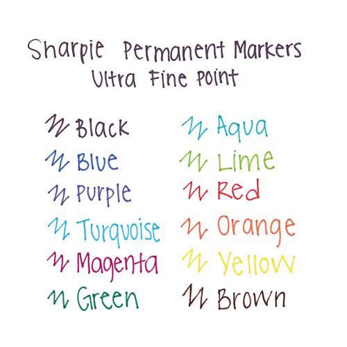 Ultra Fine Tip Permanent Marker, Ultra-Fine Needle Tip, Assorted Colors, Dozen. Picture 2