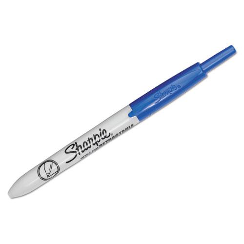 Retractable Permanent Marker, Extra-Fine Needle Tip, Blue. Picture 5