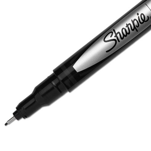 Water-Resistant Ink Porous Point Pen, Stick, Fine 0.4 mm, Black Ink, Black/Gray Barrel, Dozen. Picture 4
