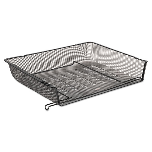 Mesh Stacking Side Load Tray, 1 Section, Letter Size Files, 14.25" x 10.13" x 2.75", Black. Picture 1