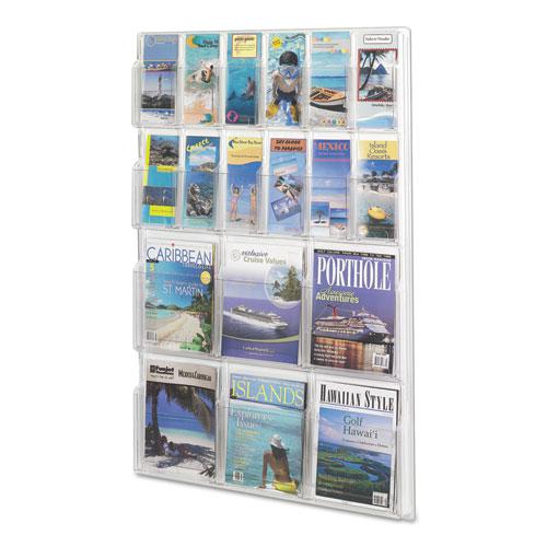 Reveal Clear Literature Displays, 18 Compartments, 30w x 2d x 45h, Clear. Picture 4
