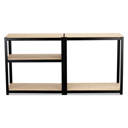 Boltless Steel/Particleboard Shelving, Five-Shelf, 36w x 18d x 72h, Black. Picture 3