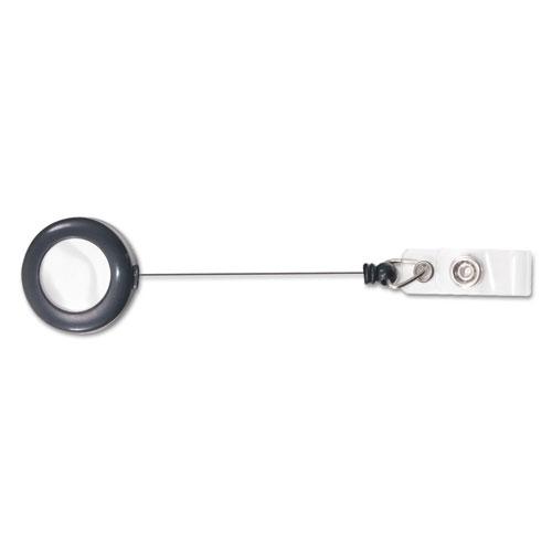 Deluxe Retractable ID Reel with Badge Holder, 24" Extension, Black, 12/Box. Picture 3