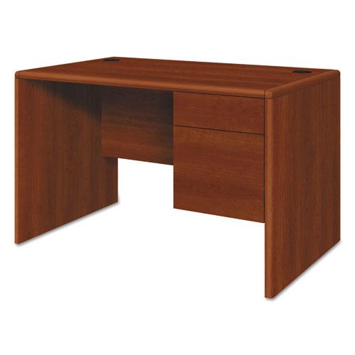 10700 Series Single Pedestal Desk with Three-Quarter Height Right Pedestal, 48" x 30" x 29.5", Cognac. Picture 1