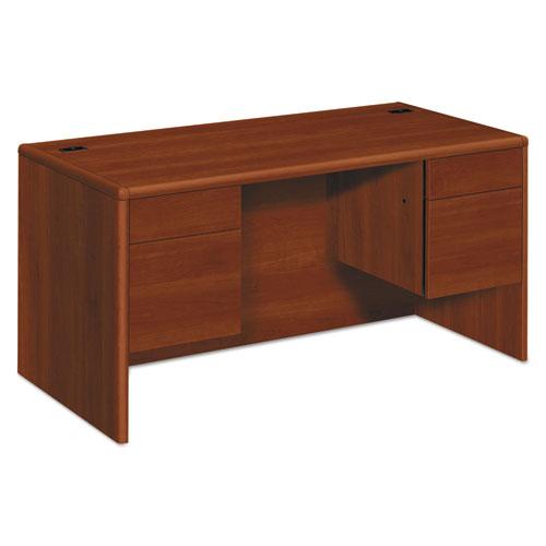 10700 Series Double Pedestal Desk with Three-Quarter Height Pedestals, 60" x 30" x 29.5", Cognac. Picture 1