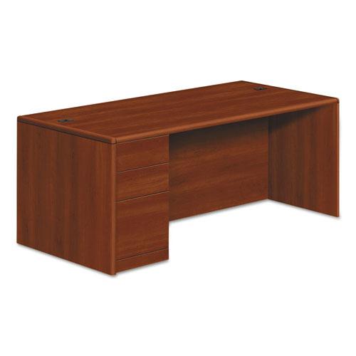 10700 Series Single Pedestal Desk with Full-Height Pedestal on Left, 72" x 36" x 29.5", Cognac. Picture 1