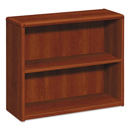10700 Series Wood Bookcase, Two-Shelf, 36w x 13.13d x 29.63h, Cognac. Picture 1