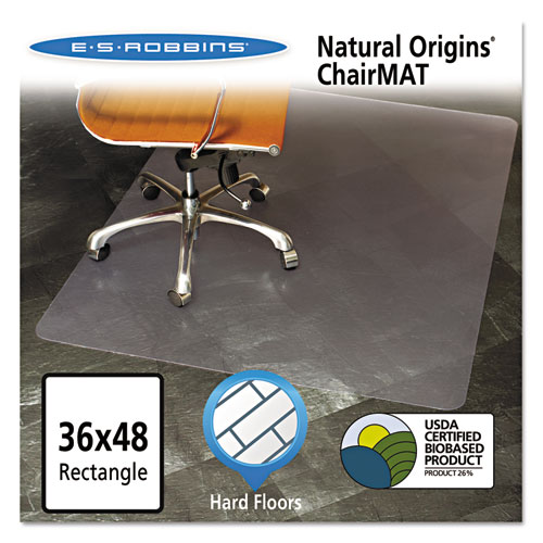 Natural Origins Chair Mat for Hard Floors, 36 x 48, Clear. Picture 1